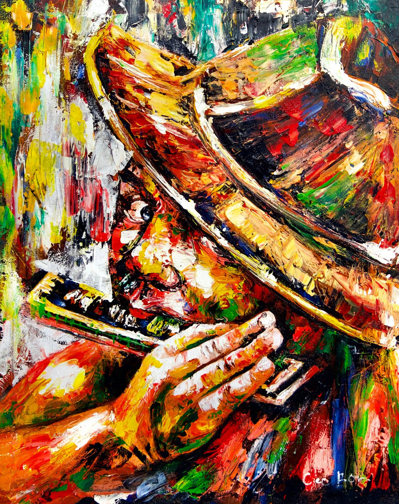 Il suonatore di armonica | Dimensioni: 40x50 cm
