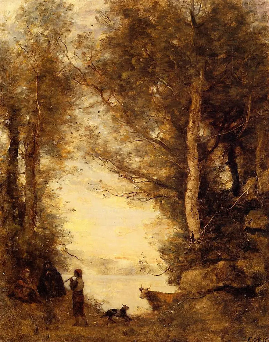 Il suonatore di flauto del lago di Albano - Jean-Baptiste Camille Corot