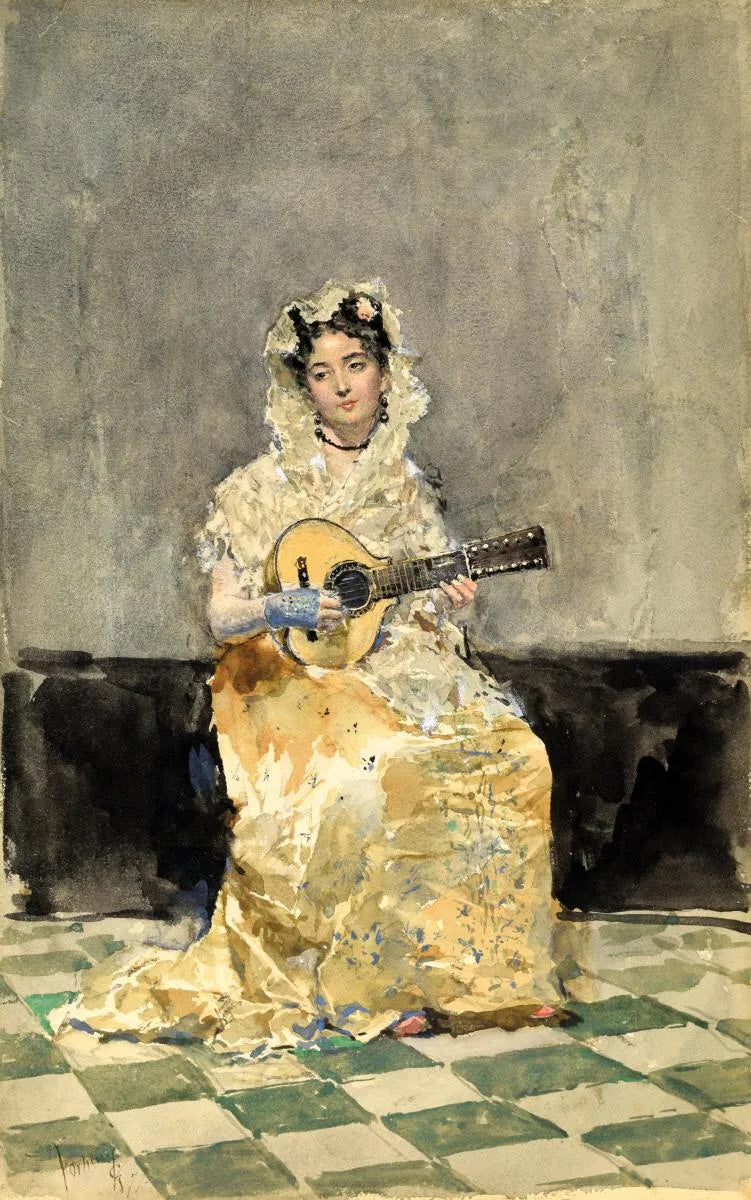Le joueur de mandoline - Mariano Fortuny Marsal image 1 tableau peint à l’huile sur toile