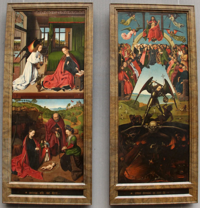 Il Giudizio Universale, l'Annunciazione e la Natività di Cristo di Petrus Christus - Petrus Christus
