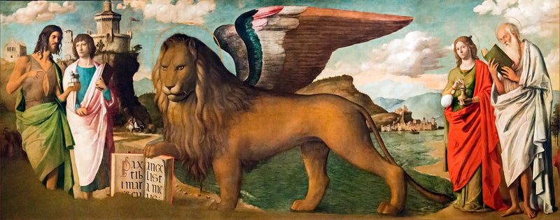 Il leone di San Marco tra i santi Giovanni Battista, Marco, Maria Maddalena e Gerolamo - Cima da Conegliano