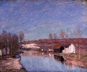 Il Loing e il colle di Saint-Nicaise - pomeriggio di febbraio - Alfred Sisley