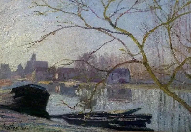 Il Loing, gelata bianca - Alfred Sisley