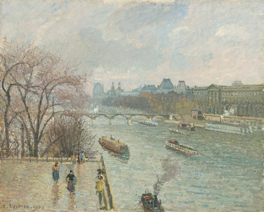 Il Louvre, Pomeriggio, Tempo piovoso (Prima serie) - Camille Pissarro