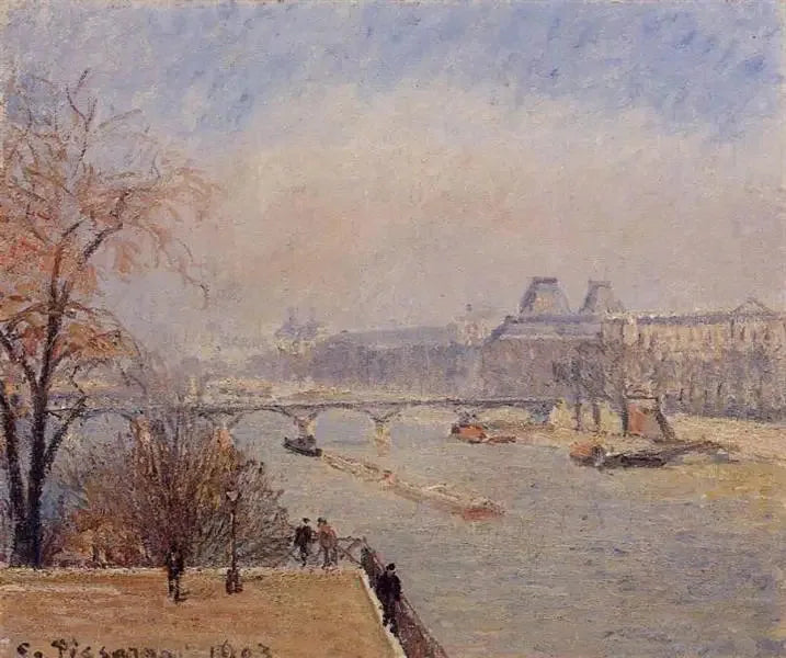 Le Louvre, matin, brume de mars - Camille Pissarro image 1 copie de tableau peinte à la main