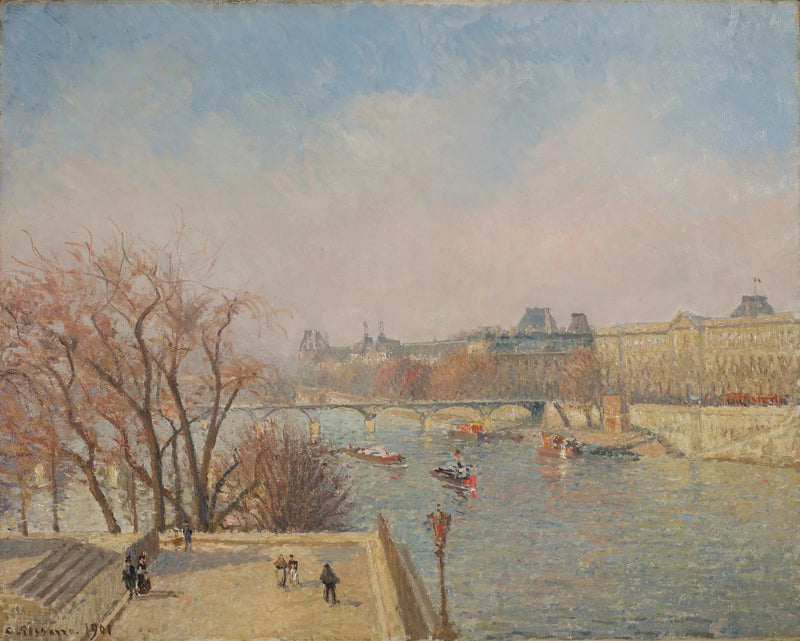 Il Louvre, mattina, sole - Camille Pissarro