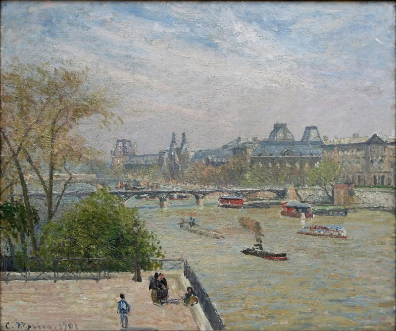 Il Louvre, primavera, mattina, sole - Camille Pissarro