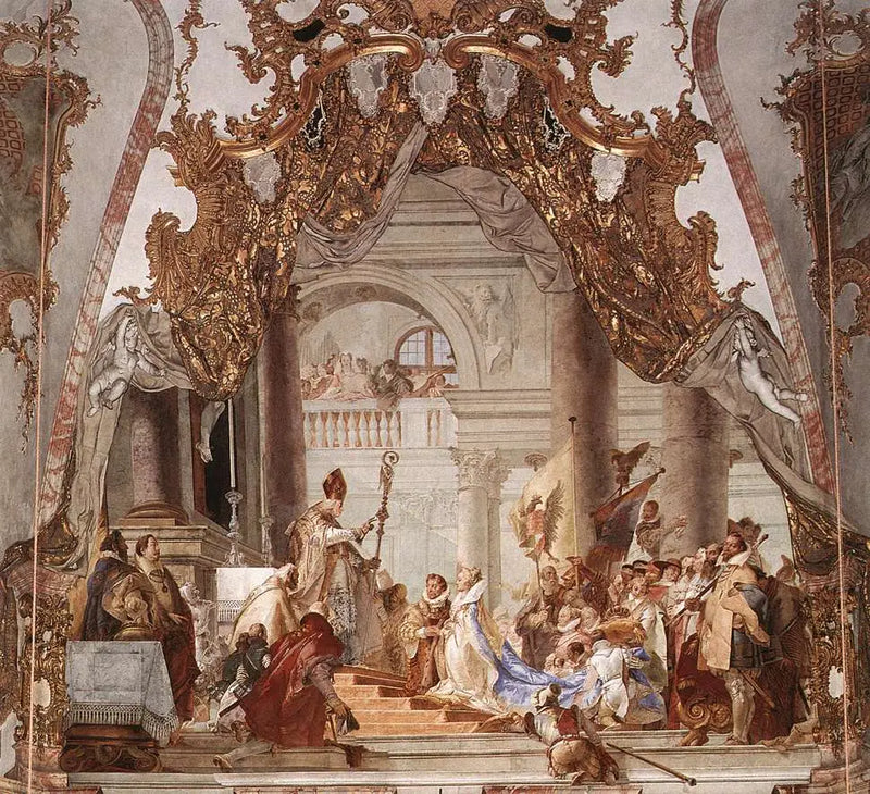 Il matrimonio dell'Imperatore Federico I. Barbarossa e Beatrice di Borgogna, affresco sul soffitto - Giovanni Battista Tiepolo