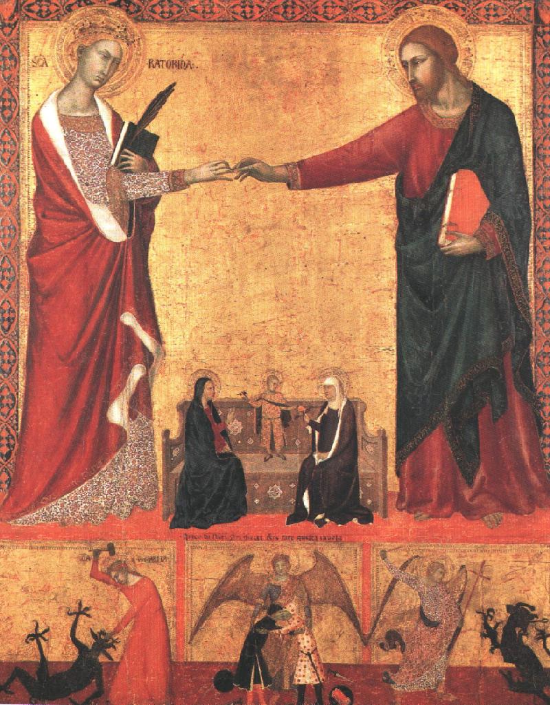Il matrimonio mistico di santa Caterina - Barna da Siena
