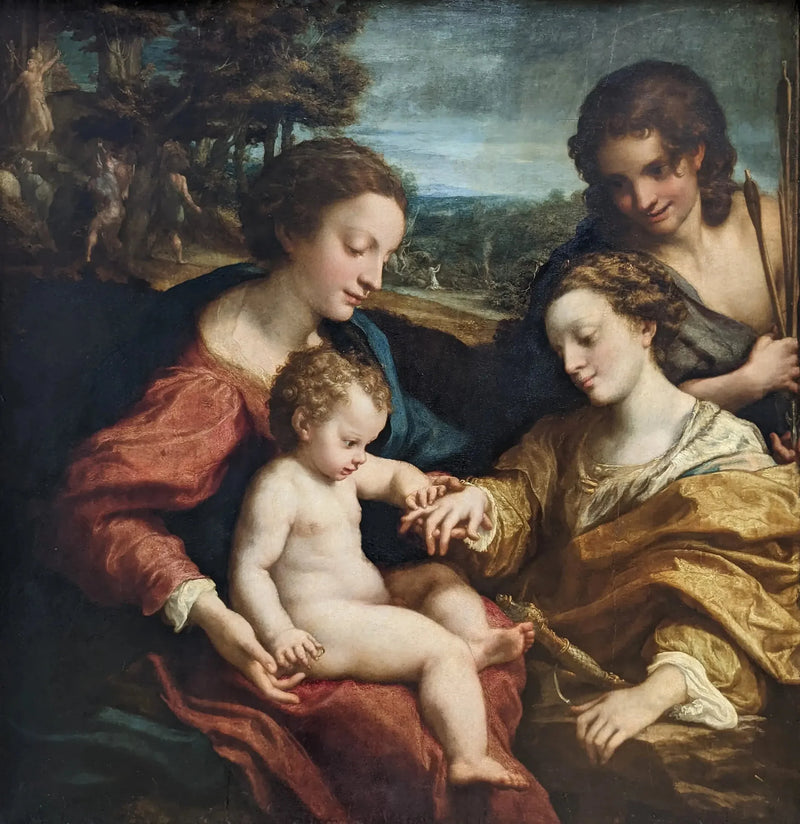 Il matrimonio mistico di santa Caterina d'Alessandria in presenza di san Sebastiano - Antonio da Correggio