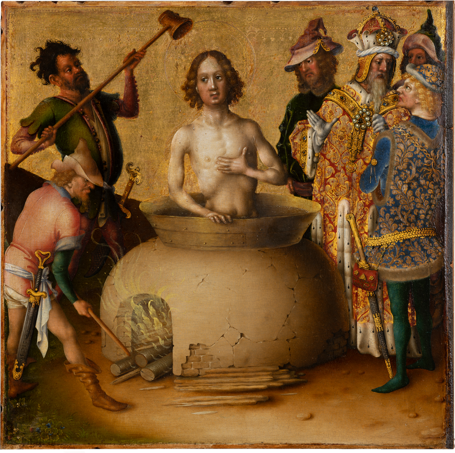 Il martirio degli apostoli : il martirio di san Giovanni Evangelista - Stefan Lochner