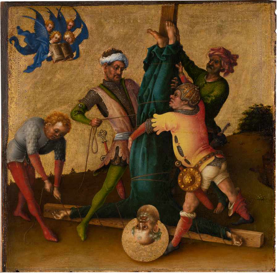Il martirio degli apostoli : il martirio di san Pietro - Stefan Lochner