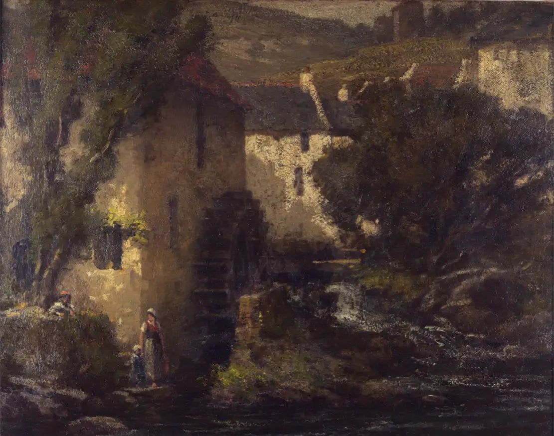 Le Moulin à eau - Gustave Courbet image 1 reproduction de peinture à l’huile