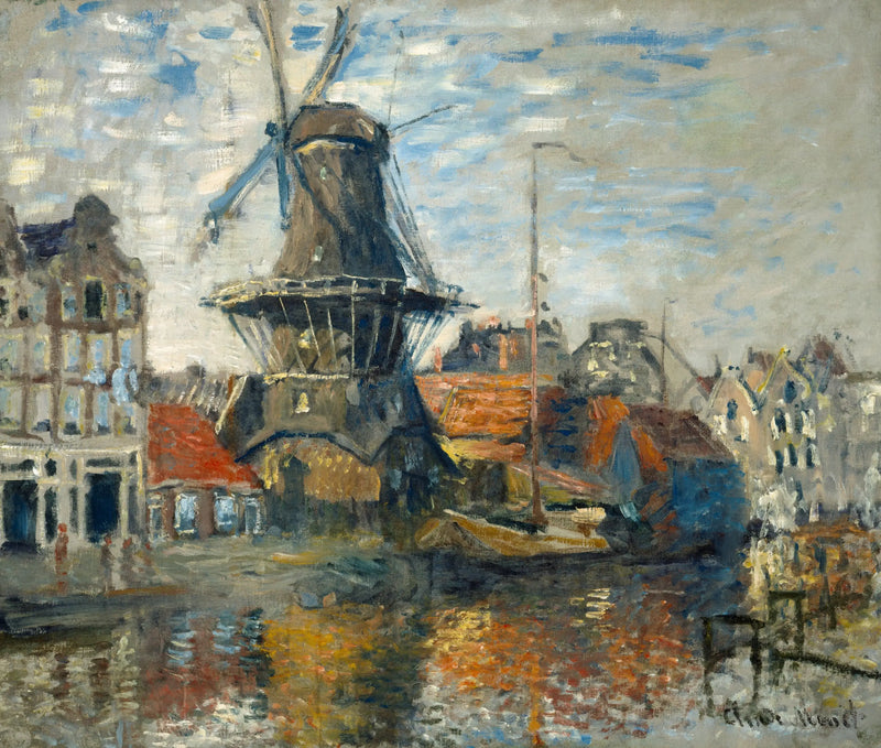 Il mulino a vento sul gracht Onbekende, Amsterdam - Claude Monet