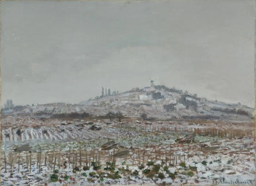 Il Mulino di Orgemont, neve - Claude Monet