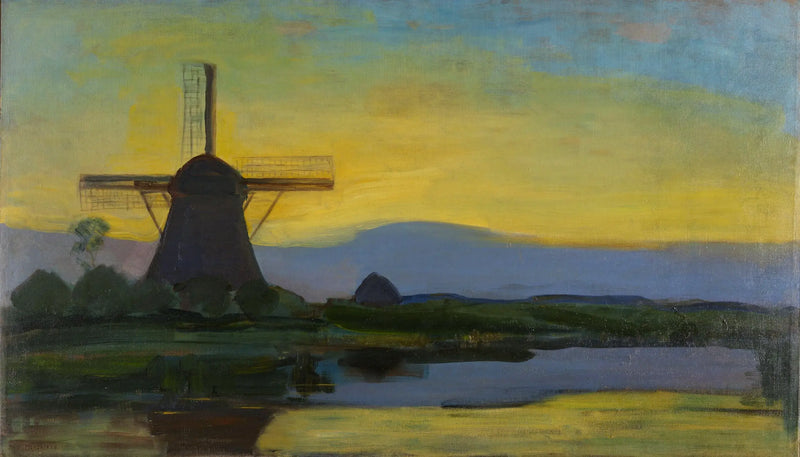 Il mulino di Oostzijdse di notte - Piet Mondrian