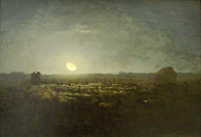 Il Parco delle pecore, chiaro di luna - Jean-François Millet