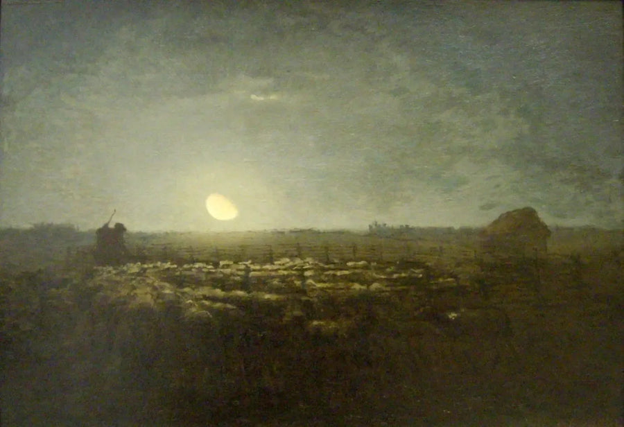 Il Parco delle pecore, chiaro di luna - Jean-François Millet