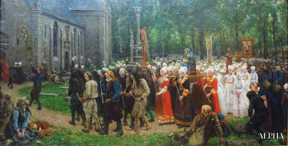 Le Pardon De Kergoat - Jules Breton - Reproductions de tableaux et peintures haut de gamme