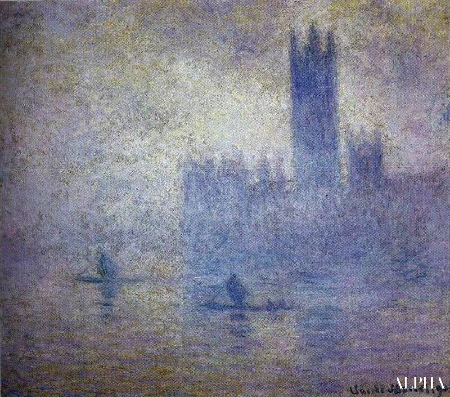 Le Parlement, effet de Brouillard (W 1611) - Claude Monet - Reproductions de tableaux et peintures haut de gamme