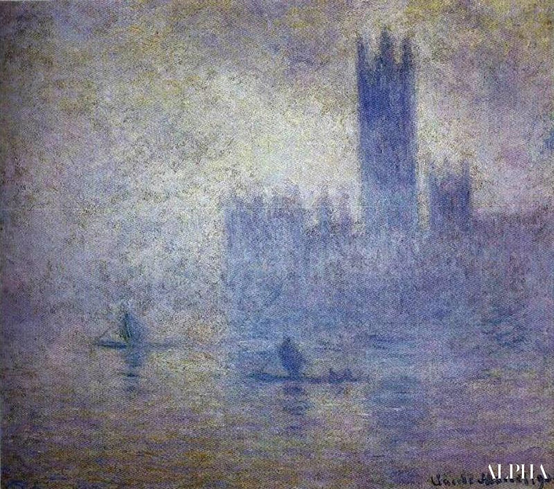 Le Parlement, effet de Brouillard (W 1611) - Claude Monet - Reproductions de tableaux et peintures haut de gamme