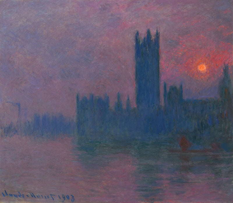 Il Parlamento, sole al tramonto - Claude Monet