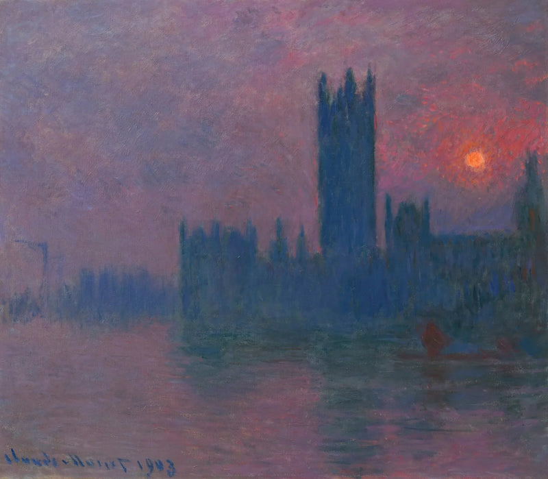Il Parlamento, sole al tramonto - Claude Monet