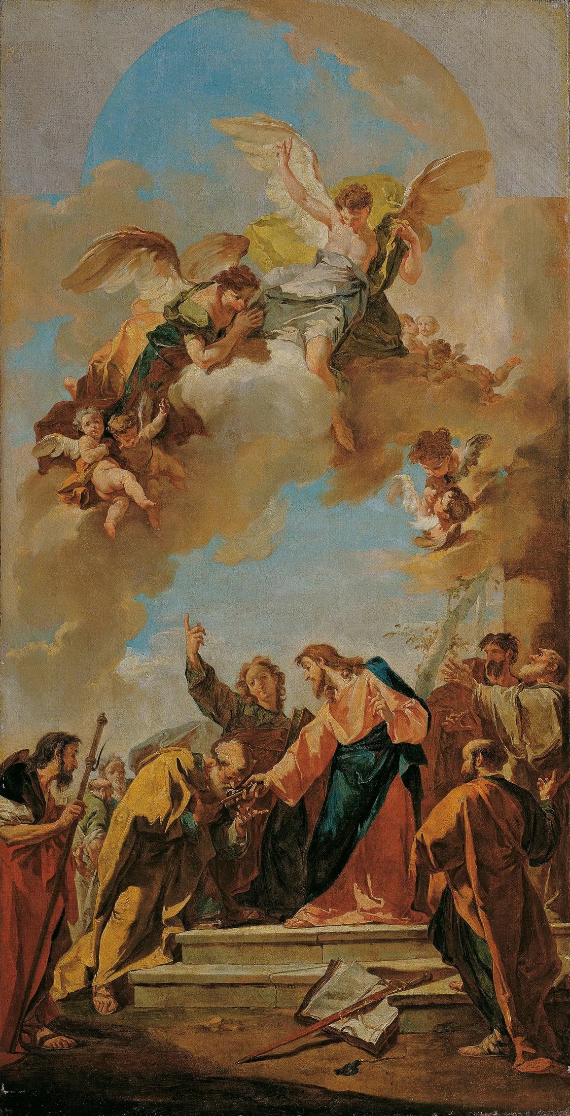 Le passage des clés à Peter - Giovanni Battista Pittoni image 1 reproduction de peinture à l’huile