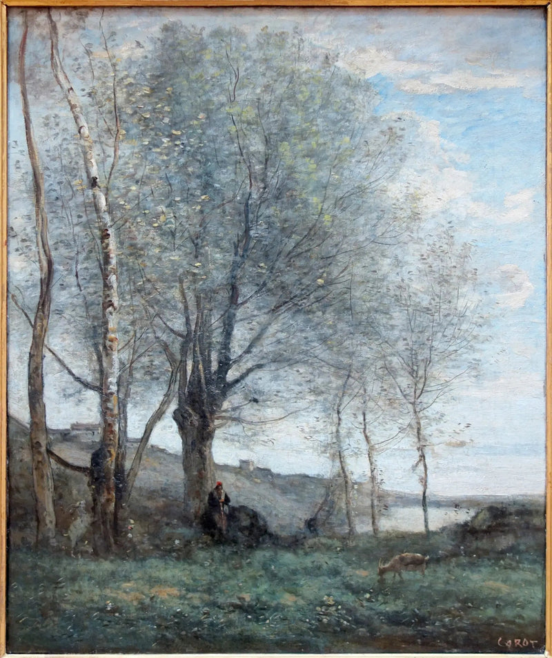 Il pastore con due capre - Jean-Baptiste Camille Corot