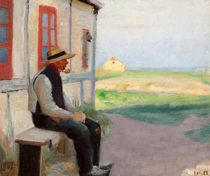 Il pescatore Niels Gaihede davanti alla sua casa a Skagen �sterby. -Michael Peter Ancher