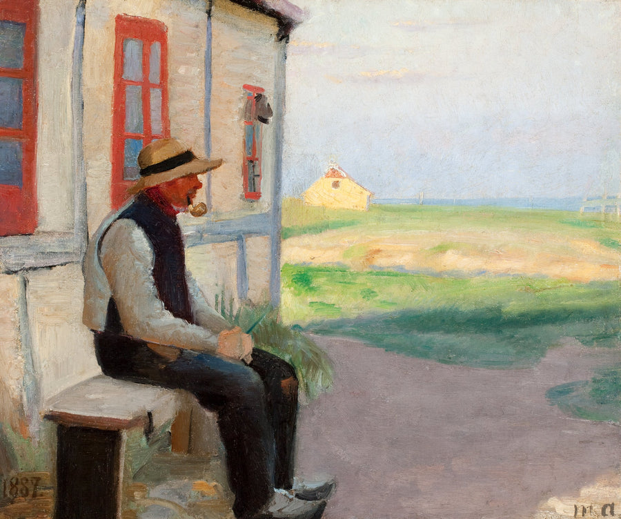 Il pescatore Niels Gaihede davanti alla sua casa a Skagen �sterby. -Michael Peter Ancher