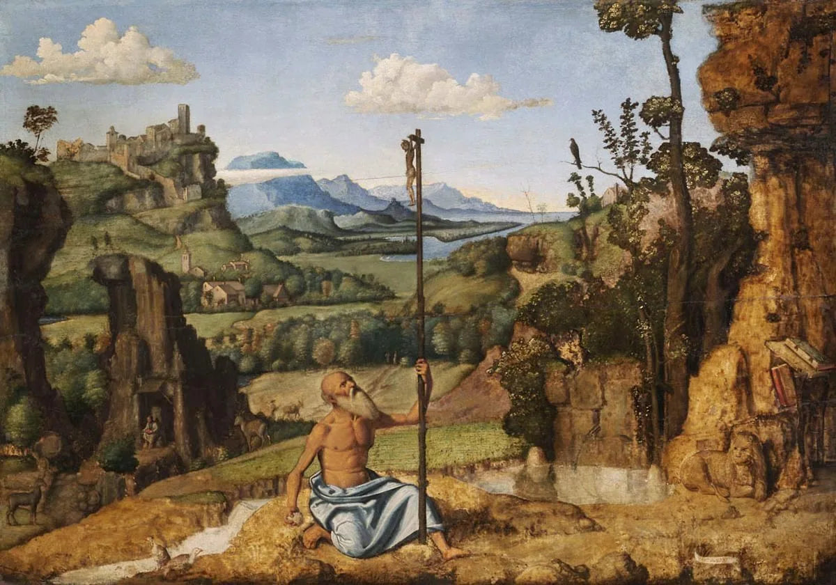 Le pénitent Saint Jérôme dans le désert - Cima da Conegliano image 1 reproduction artisanale de tableau