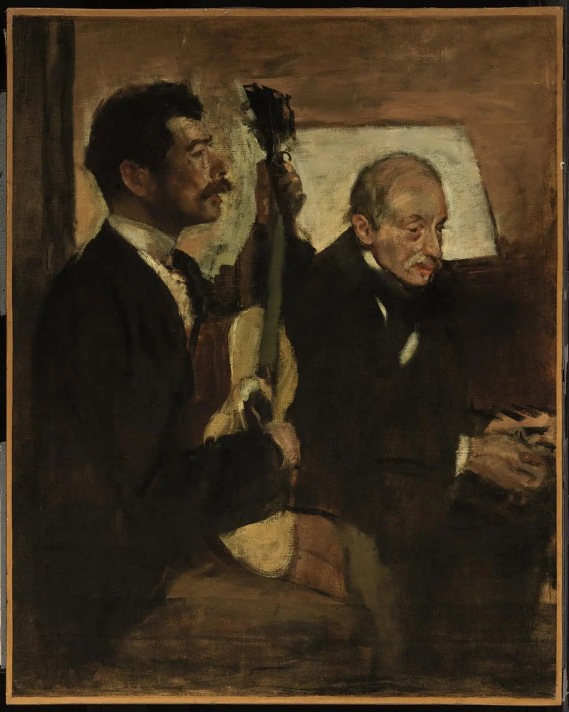 Il padre di Degas che ascolta Lorenzo Pagans suonare la chitarra - Edgar Degas