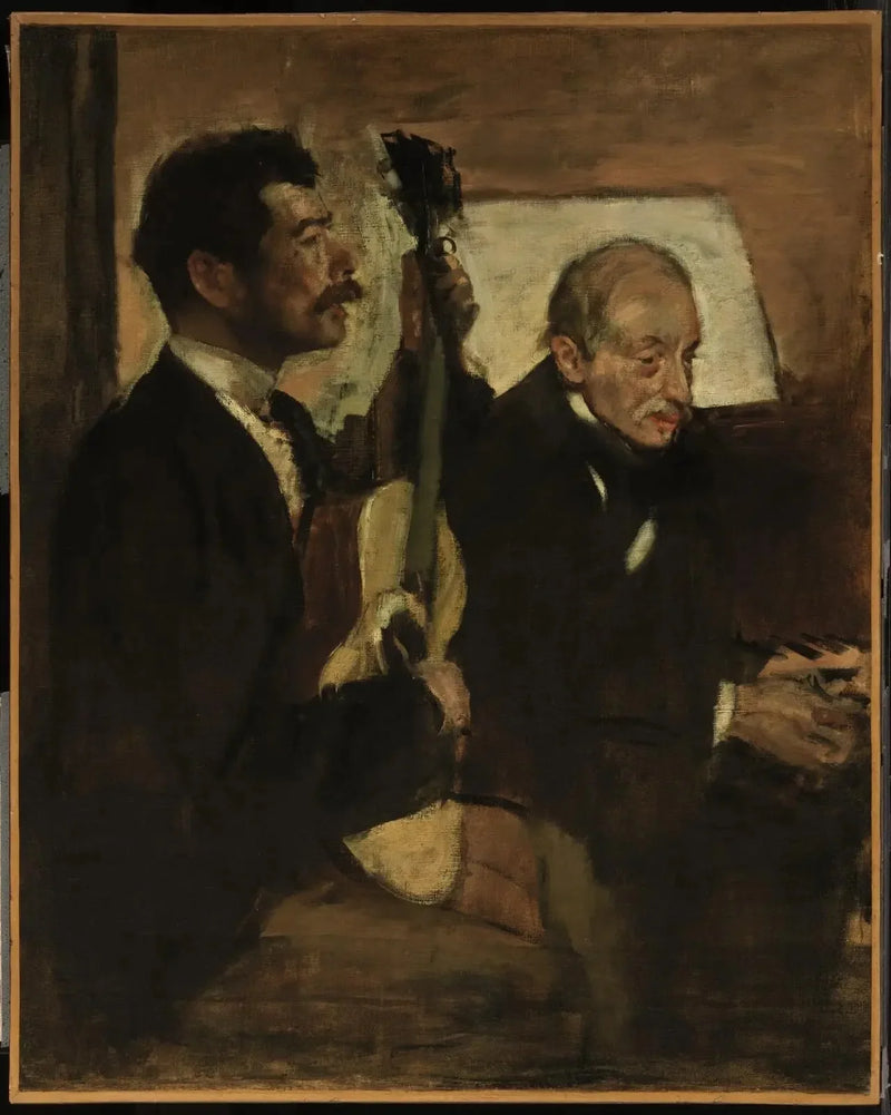 Il padre di Degas che ascolta Lorenzo Pagans suonare la chitarra - Edgar Degas