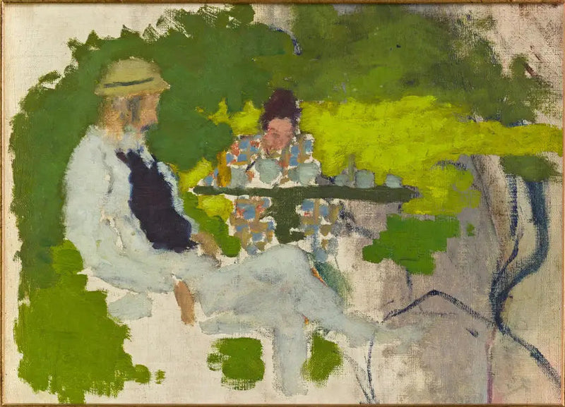 Il padre e la sorella dell'artista nel giardino di Grand-Lemps - Pierre Bonnard