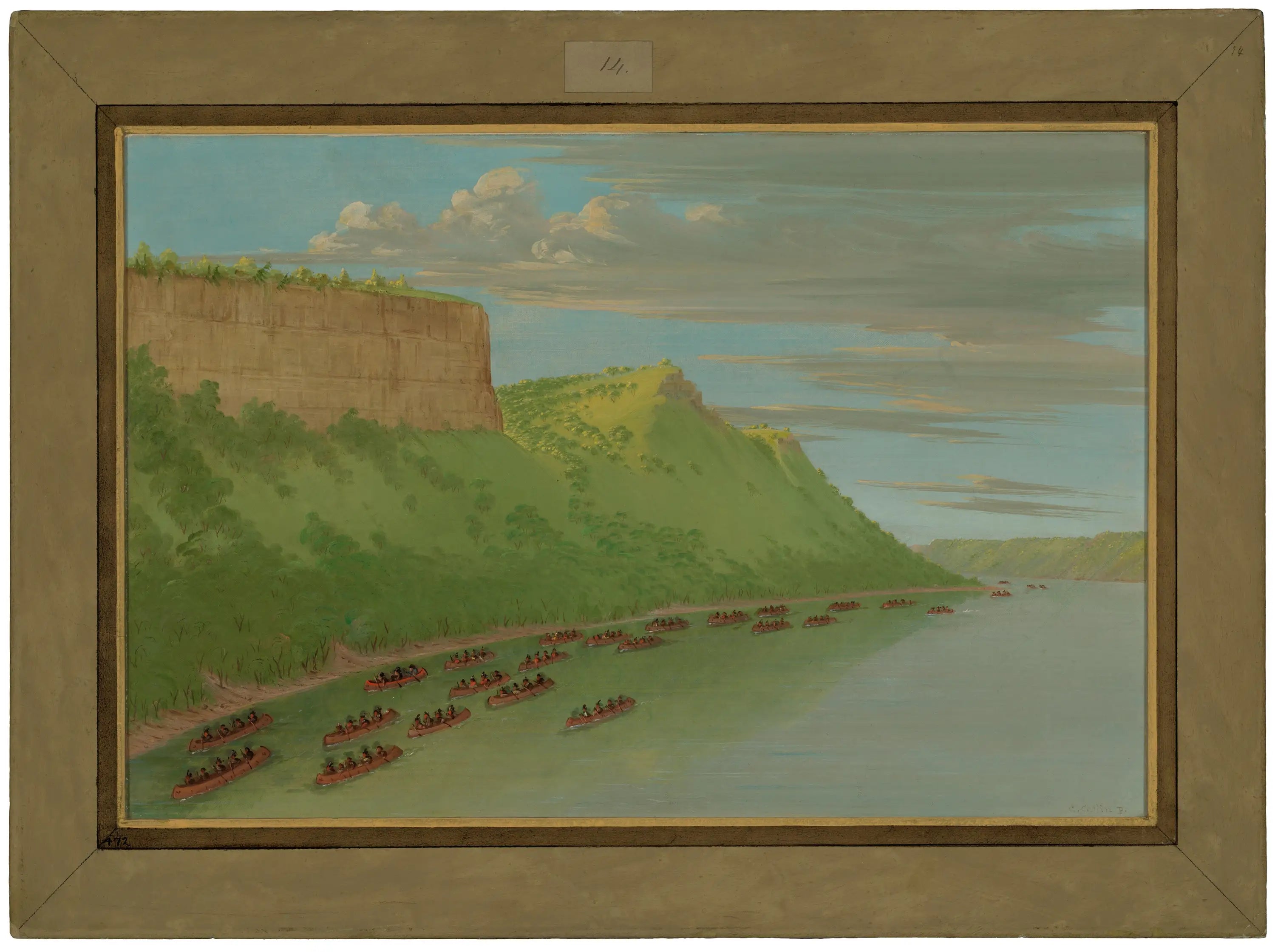 Le Père Hennepin et ses compagnons franchissant le Saut des Amants. Avril 1680 - George Catlin - Alpha Reproduction