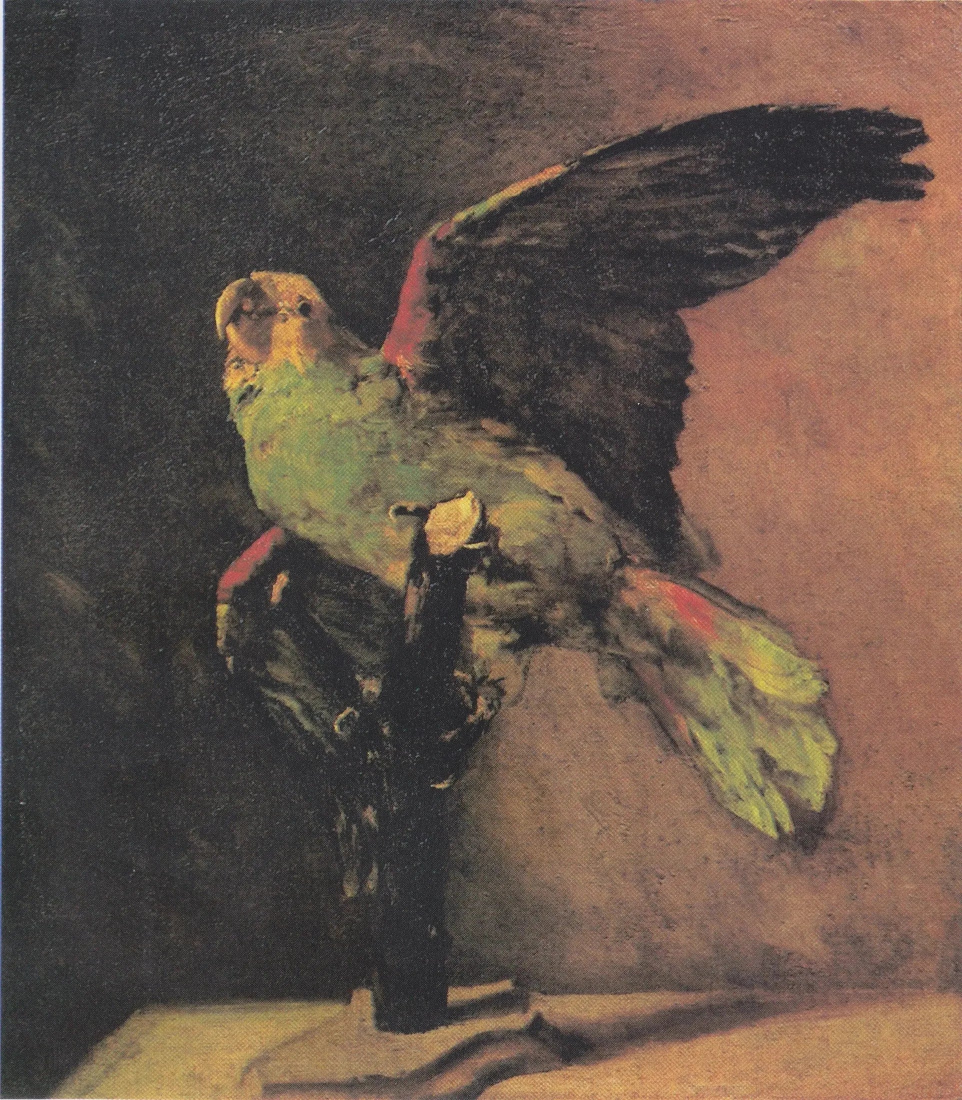 Reproduction du tableau « Le perroquet vert - Vincent van Gogh » par Alpha Reproduction en peinture à l’huile