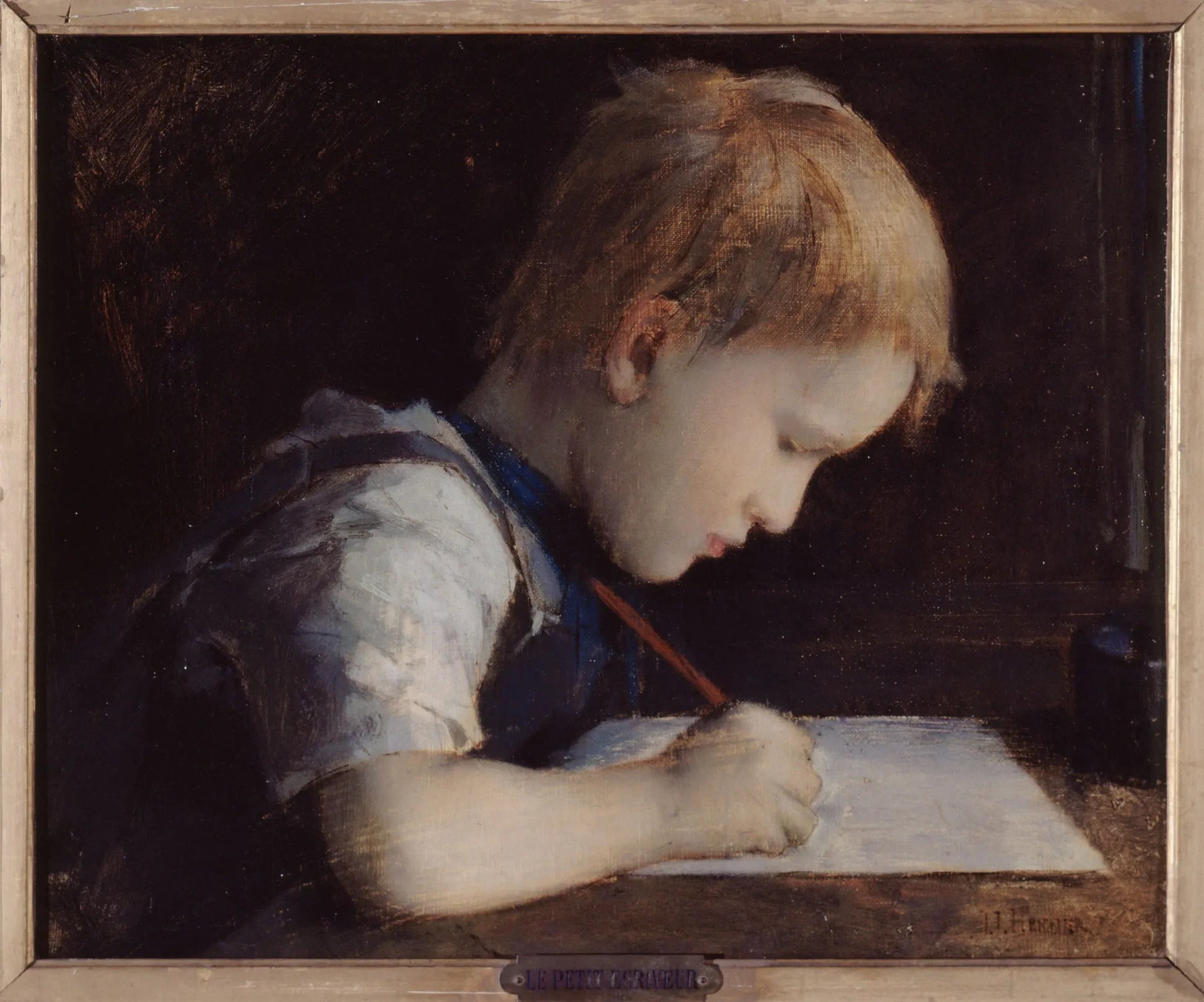 Le petit écriveur - Jean-Jacques Henner image 1 tableau peint à l’huile sur toile