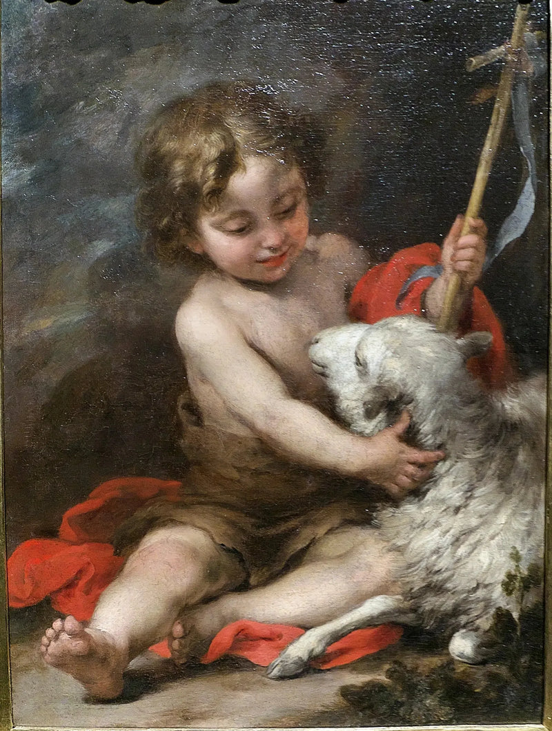 Il piccolo san Giovanni che gioca con un agnello - Bartolomé Esteban Murillo
