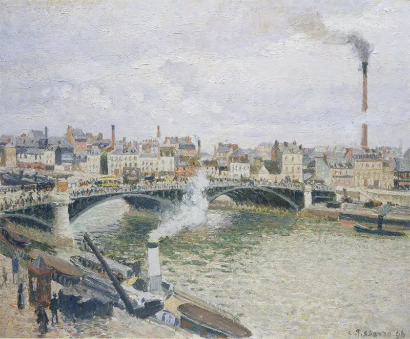 Il Ponte Boieldieu a Rouen, mattina, tempo umido - Camille Pissarro
