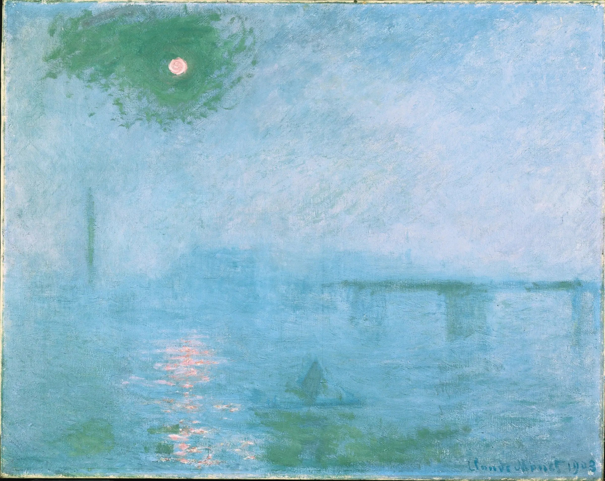 Le pont Charing Cross: brouillard sur la Tamise - Claude Monet image 1 copie peinte à la main à l’huile