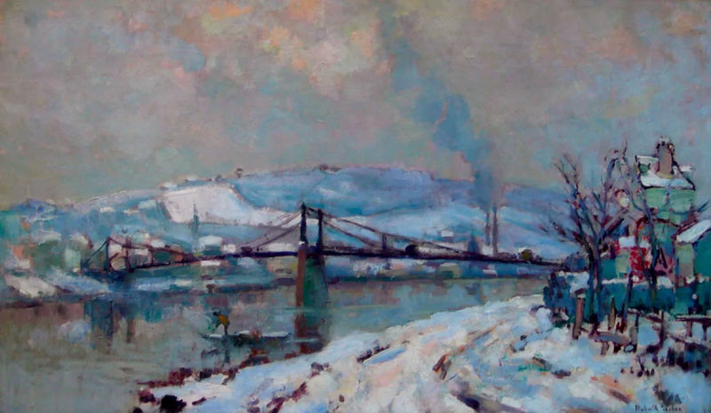 Il ponte di Elbeuf sotto la neve - Robert Antoine Pinchon