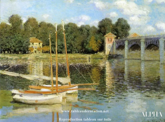 Le Pont d'Argenteuil - Tableau Claude Monet bateau - Reproductions de tableaux et peintures haut de gamme