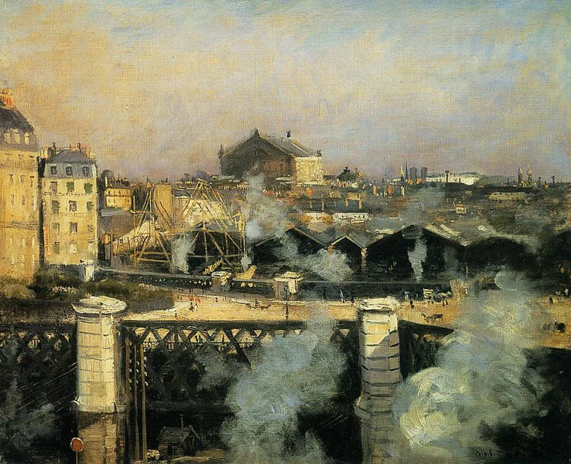 Il Ponte dell'Europa e la Stazione di Saint-Lazare in lavori - Norbert Gœneutte