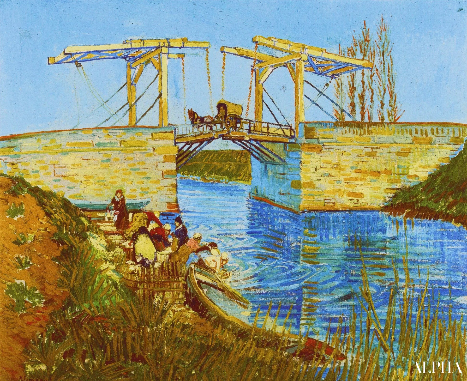 Le Pont de Langlois à Arles aux Lavandières - Van Gogh - Reproductions de tableaux et peintures haut de gamme