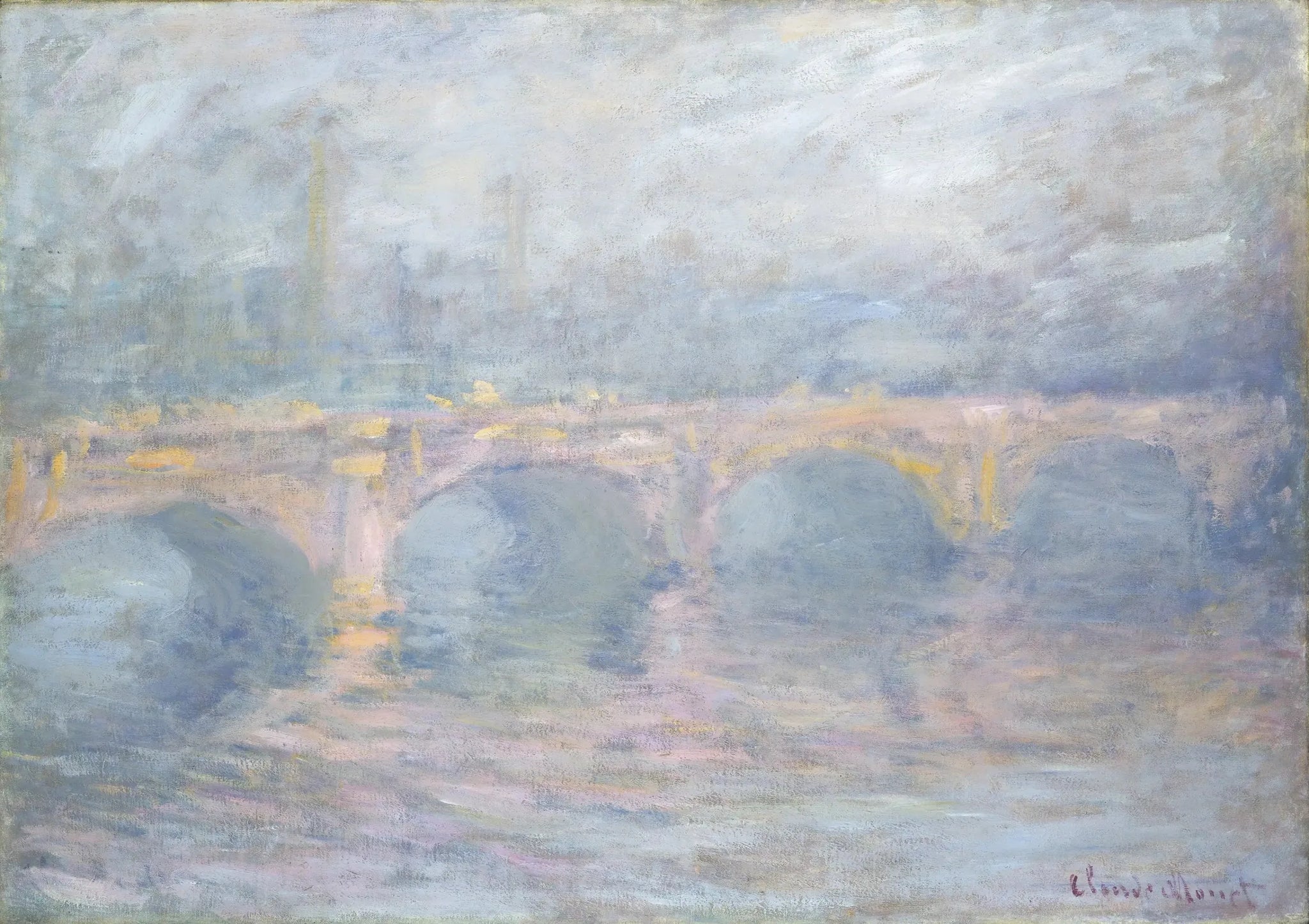 Le pont de Waterloo, effet rose - Claude Monet image 1 tableau peint à l’huile sur toile