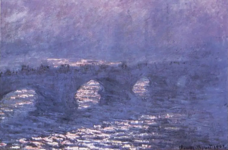 Il ponte di Waterloo, effetto di sole nella nebbia - Claude Monet