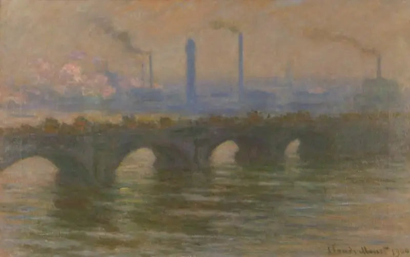 Il ponte di Waterloo, tempo nuvoloso - Claude Monet