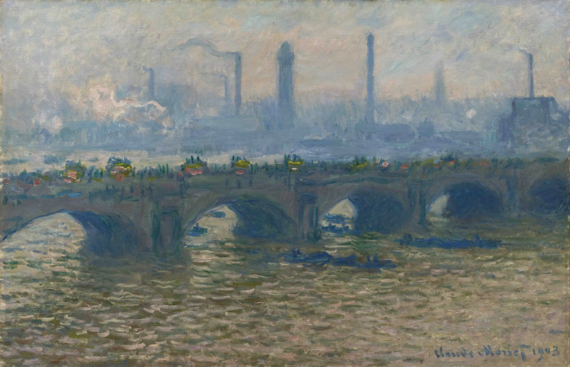Il Ponte di Waterloo, tempo grigio - Claude Monet