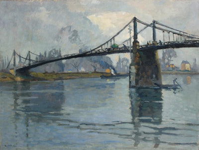 Le pont des Andelys le long de la Seine - Robert Antoine Pinchon - Alpha Reproduction